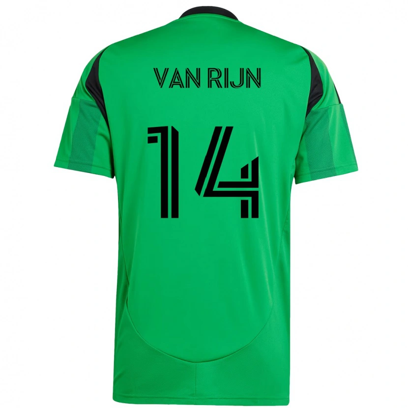 Danxen Enfant Maillot Nico Van Rijn #14 Blanc Vert Tenues Domicile 2025/26 T-Shirt