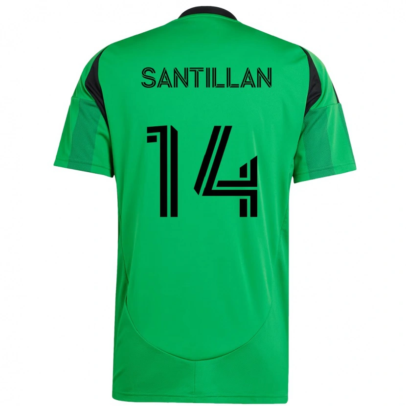 Danxen Enfant Maillot Jonathan Santillan #14 Blanc Vert Tenues Domicile 2025/26 T-Shirt