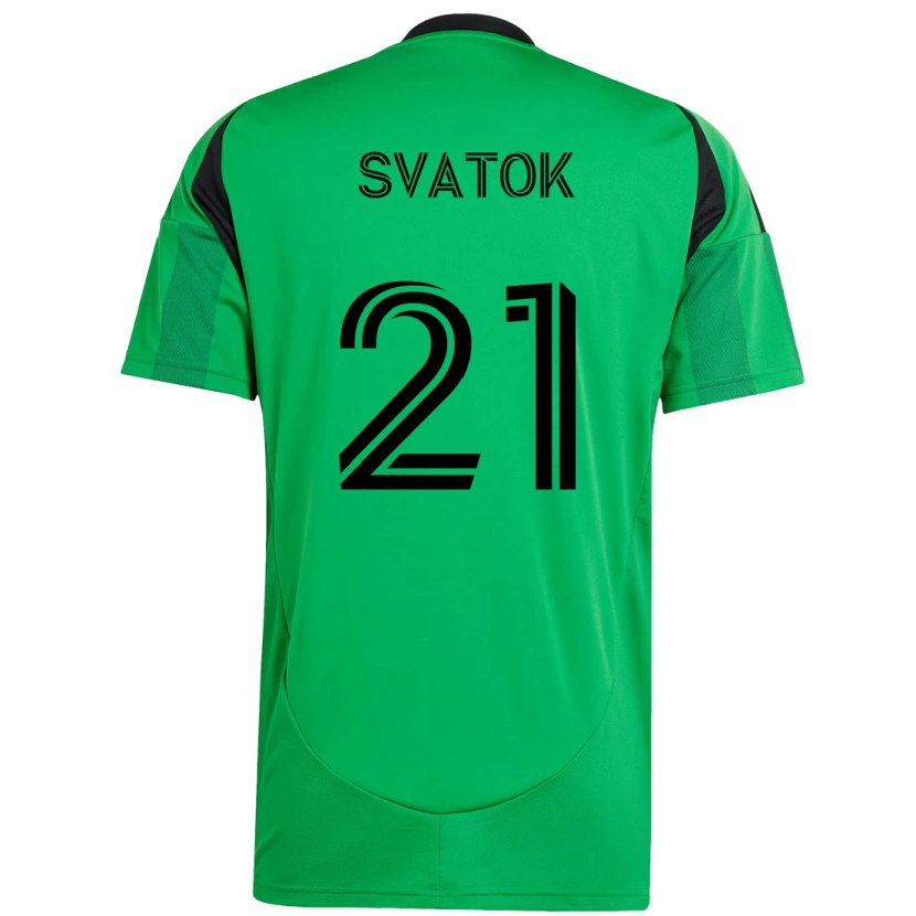 Danxen Enfant Maillot Oleksandr Svatok #21 Blanc Vert Tenues Domicile 2025/26 T-Shirt