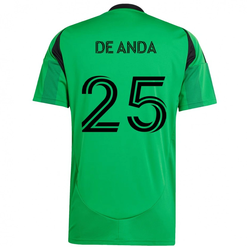 Danxen Enfant Maillot Anthony De Anda #25 Blanc Vert Tenues Domicile 2025/26 T-Shirt