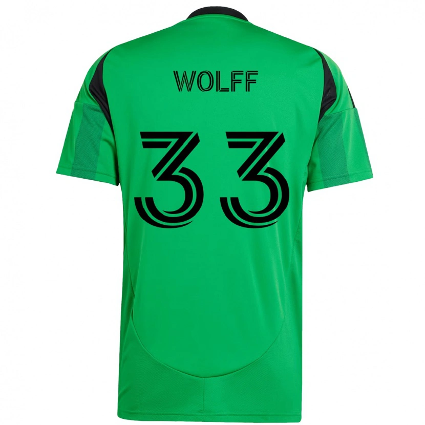 Danxen Enfant Maillot Owen Wolff #33 Blanc Vert Tenues Domicile 2025/26 T-Shirt