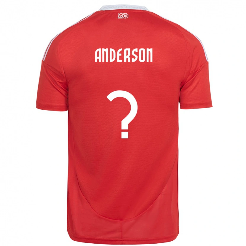 Danxen Enfant Maillot Anderson #0 Blanc Rouge Tenues Domicile 2025/26 T-Shirt