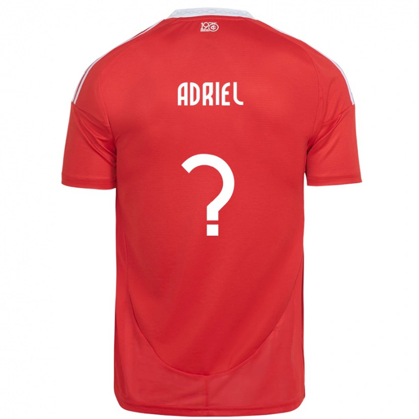 Danxen Enfant Maillot Adriel #0 Blanc Rouge Tenues Domicile 2025/26 T-Shirt