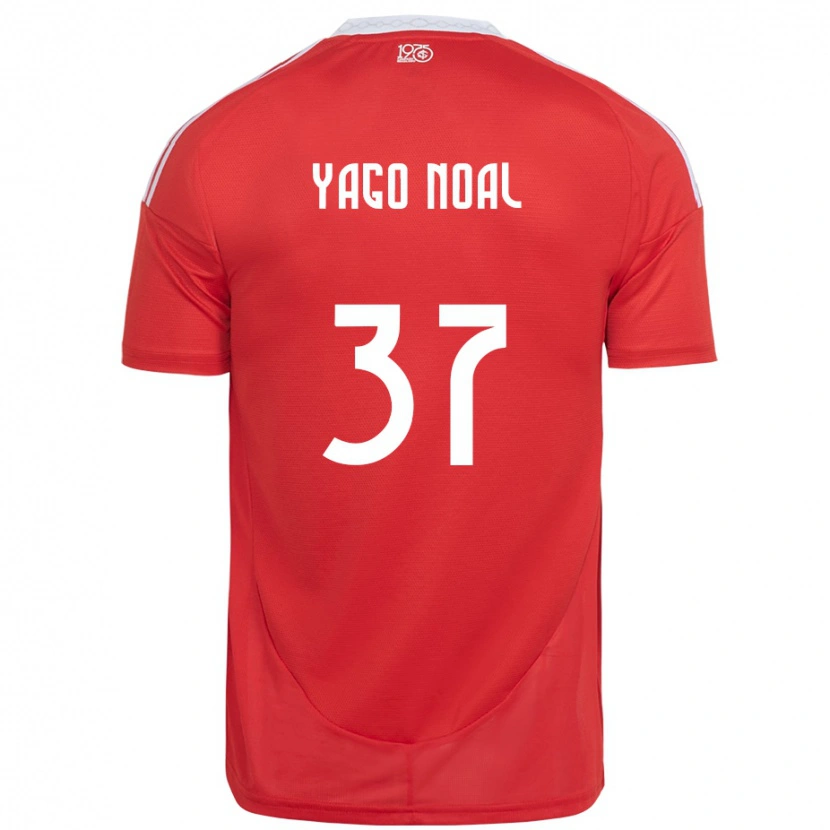 Danxen Enfant Maillot Yago Noal #37 Blanc Rouge Tenues Domicile 2025/26 T-Shirt