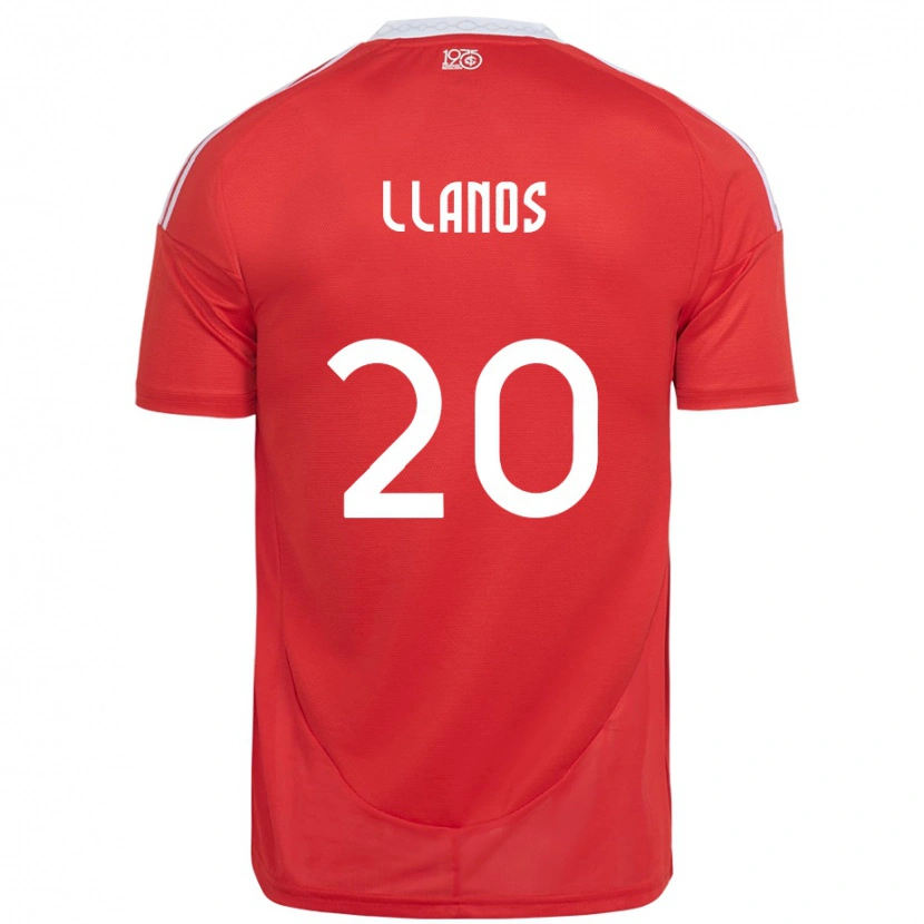 Danxen Enfant Maillot Pati Llanos #20 Blanc Rouge Tenues Domicile 2025/26 T-Shirt