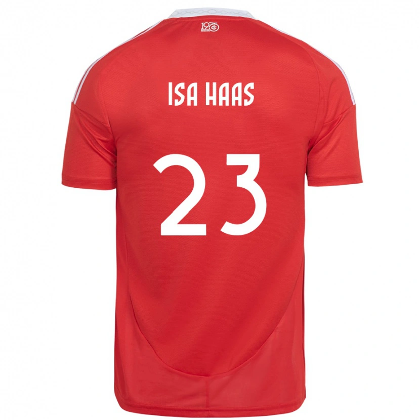 Danxen Enfant Maillot Isa Haas #23 Blanc Rouge Tenues Domicile 2025/26 T-Shirt