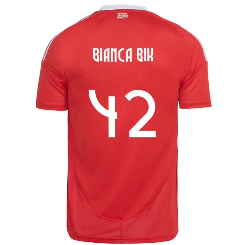 Danxen Enfant Maillot Bianca Bik #42 Blanc Rouge Tenues Domicile 2025/26 T-Shirt