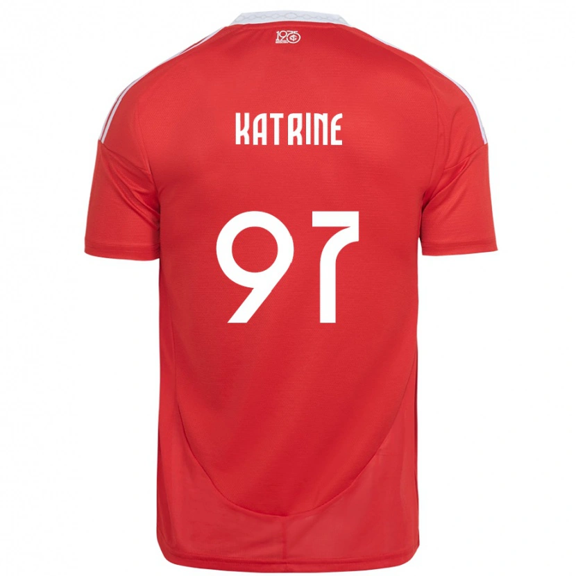 Danxen Enfant Maillot Katrine #97 Blanc Rouge Tenues Domicile 2025/26 T-Shirt