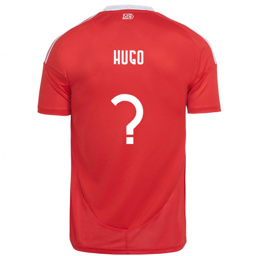 Danxen Enfant Maillot Vitor Hugo #0 Blanc Rouge Tenues Domicile 2025/26 T-Shirt