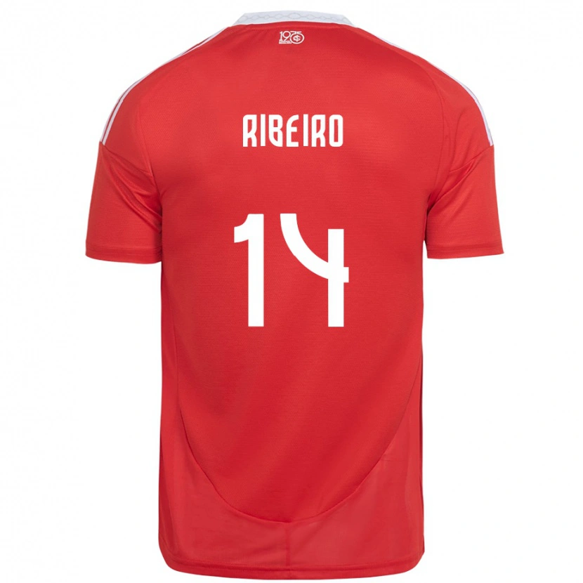 Danxen Enfant Maillot Lucas Ribeiro #14 Blanc Rouge Tenues Domicile 2025/26 T-Shirt