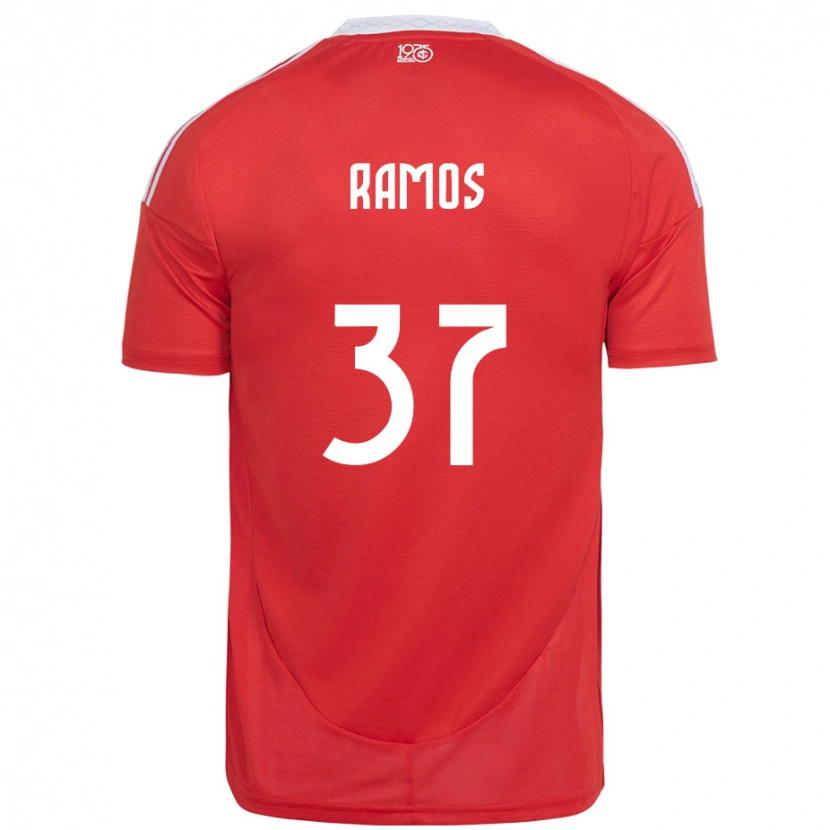 Danxen Enfant Maillot Lucas Ramos #37 Blanc Rouge Tenues Domicile 2025/26 T-Shirt