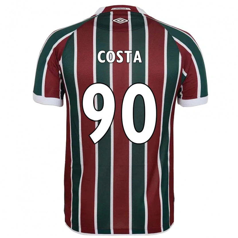 Danxen Enfant Maillot Douglas Costa #90 Blanc Vert Bordeaux Tenues Domicile 2025/26 T-Shirt