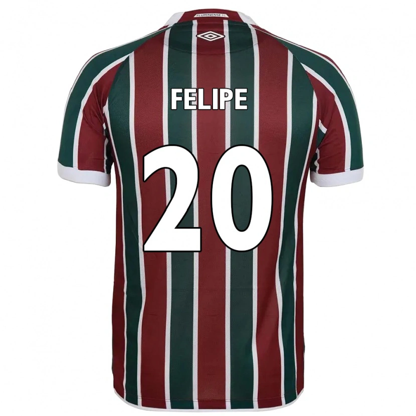 Danxen Enfant Maillot Yago Felipe #20 Blanc Vert Bordeaux Tenues Domicile 2025/26 T-Shirt