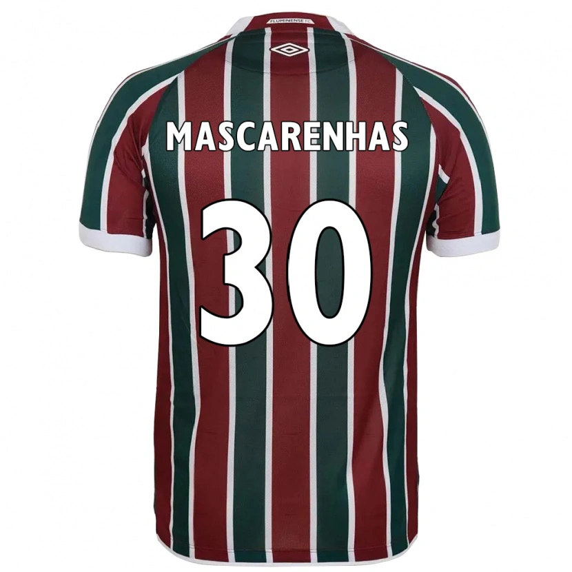 Danxen Enfant Maillot Matheus Mascarenhas #30 Blanc Vert Bordeaux Tenues Domicile 2025/26 T-Shirt