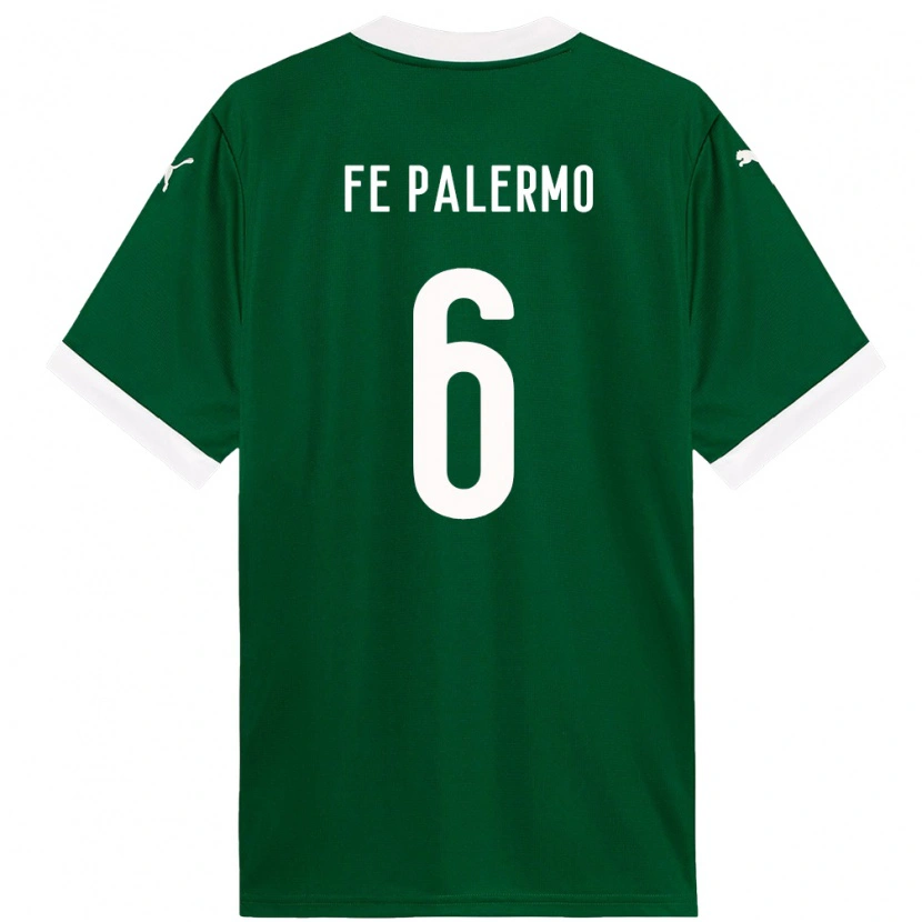 Danxen Enfant Maillot Fe Palermo #6 Blanc Vert Tenues Domicile 2025/26 T-Shirt