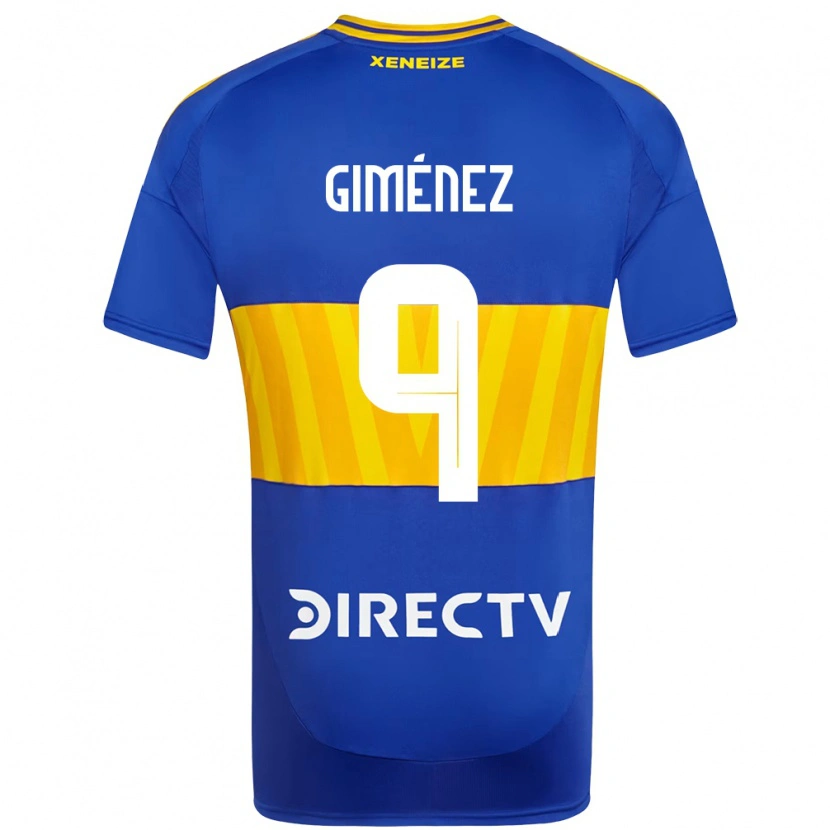 Danxen Enfant Maillot Milton Giménez #9 Blanc Bleu Tenues Domicile 2025/26 T-Shirt