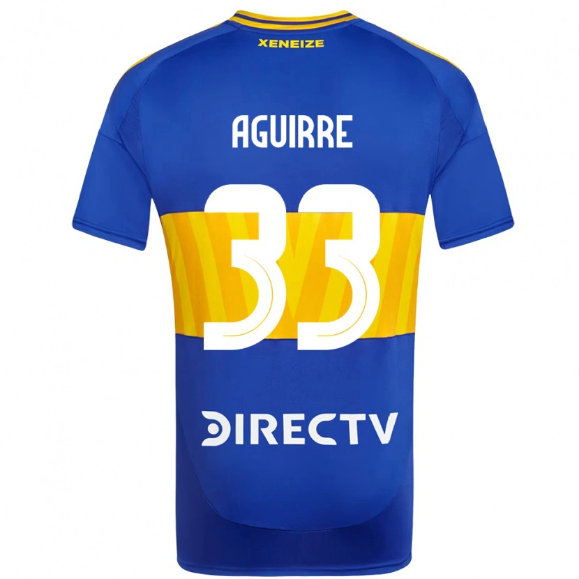 Danxen Enfant Maillot Brian Aguirre #33 Blanc Bleu Tenues Domicile 2025/26 T-Shirt