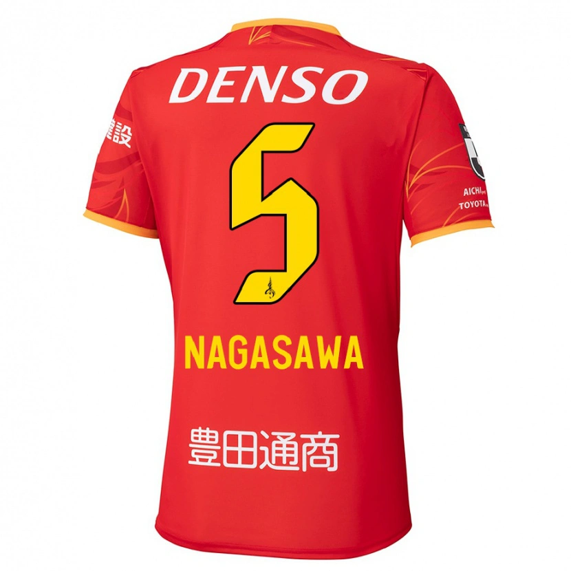 Danxen Enfant Maillot Kazuki Nagasawa #5 Blanc Rouge Tenues Domicile 2025/26 T-Shirt