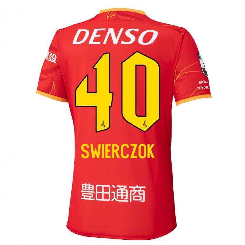 Danxen Enfant Maillot Jakub Swierczok #40 Blanc Rouge Tenues Domicile 2025/26 T-Shirt