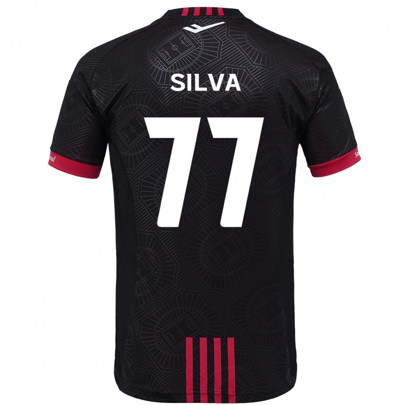 Danxen Enfant Maillot Lucas Silva #77 Blanc Noir Tenues Domicile 2025/26 T-Shirt