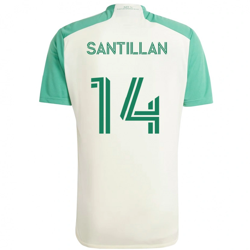 Danxen Enfant Maillot Jonathan Santillan #14 Vert Noir Tenues Extérieur 2025/26 T-Shirt