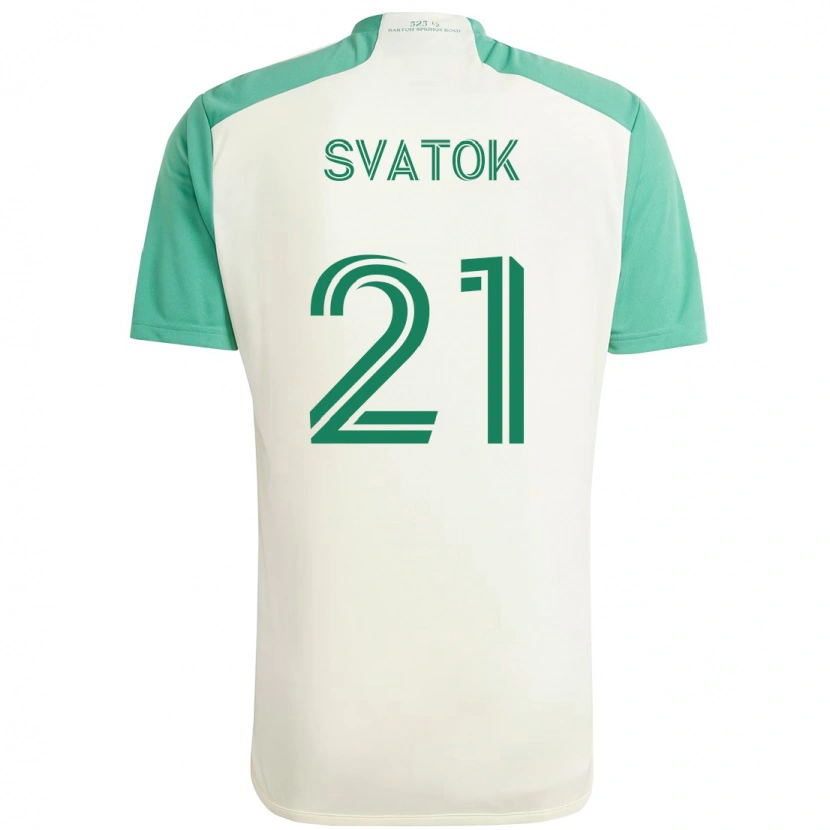 Danxen Enfant Maillot Oleksandr Svatok #21 Vert Noir Tenues Extérieur 2025/26 T-Shirt