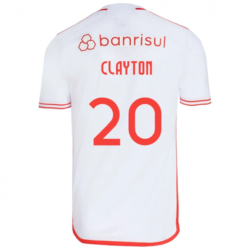 Danxen Enfant Maillot Clayton #20 Rouge Blanc Tenues Extérieur 2025/26 T-Shirt