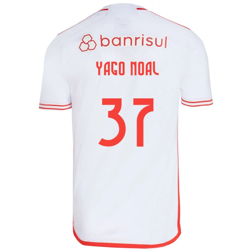 Danxen Enfant Maillot Yago Noal #37 Rouge Blanc Tenues Extérieur 2025/26 T-Shirt