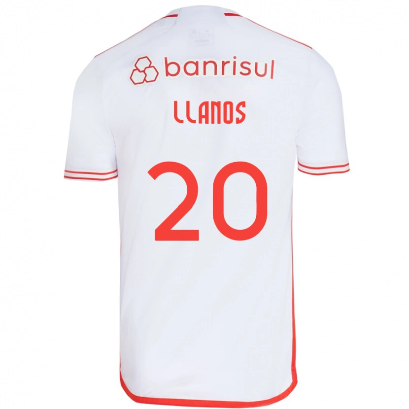 Danxen Enfant Maillot Pati Llanos #20 Rouge Blanc Tenues Extérieur 2025/26 T-Shirt