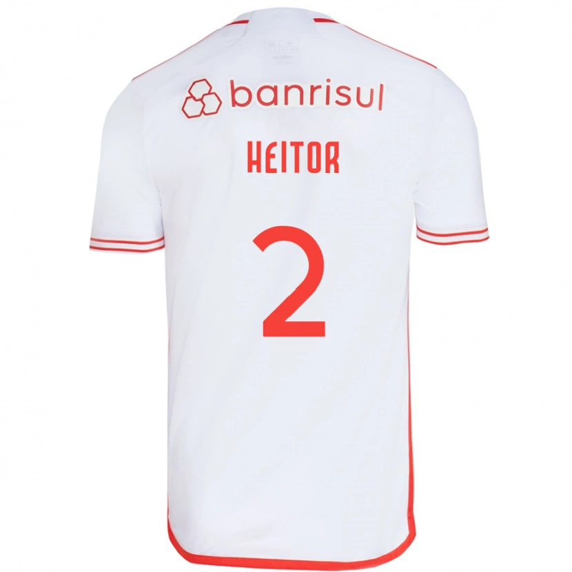 Danxen Enfant Maillot Heitor #2 Rouge Blanc Tenues Extérieur 2025/26 T-Shirt