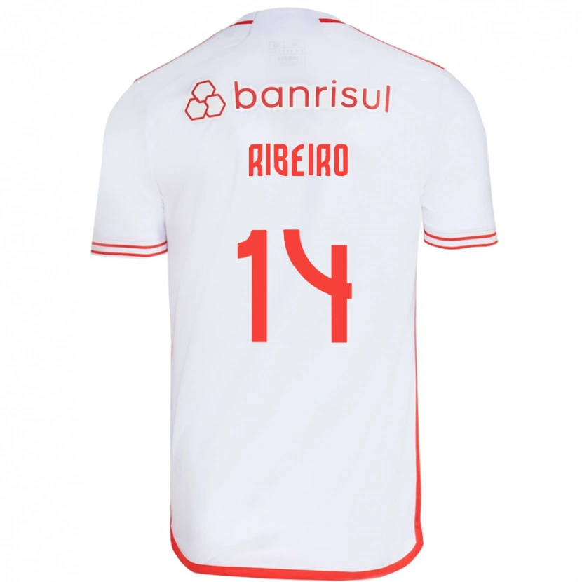 Danxen Enfant Maillot Lucas Ribeiro #14 Rouge Blanc Tenues Extérieur 2025/26 T-Shirt