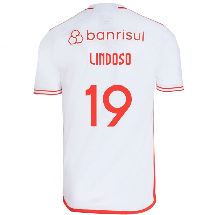 Danxen Enfant Maillot Rodrigo Lindoso #19 Rouge Blanc Tenues Extérieur 2025/26 T-Shirt