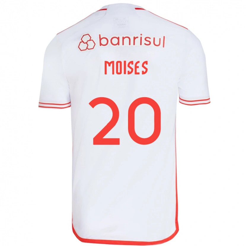 Danxen Enfant Maillot Moises #20 Rouge Blanc Tenues Extérieur 2025/26 T-Shirt