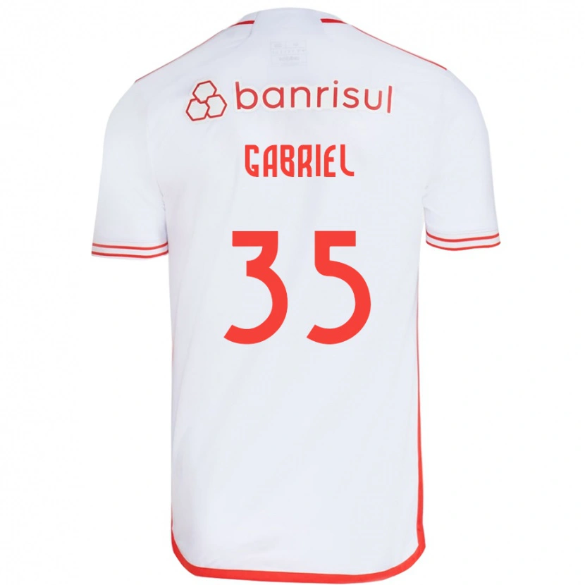 Danxen Enfant Maillot Ze Gabriel #35 Rouge Blanc Tenues Extérieur 2025/26 T-Shirt