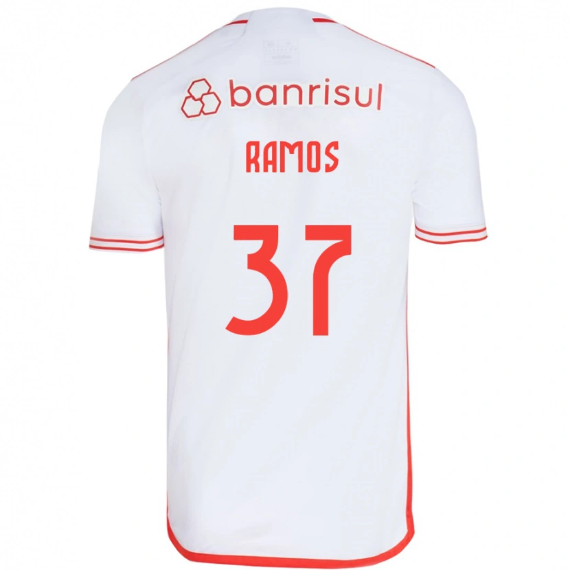 Danxen Enfant Maillot Lucas Ramos #37 Rouge Blanc Tenues Extérieur 2025/26 T-Shirt