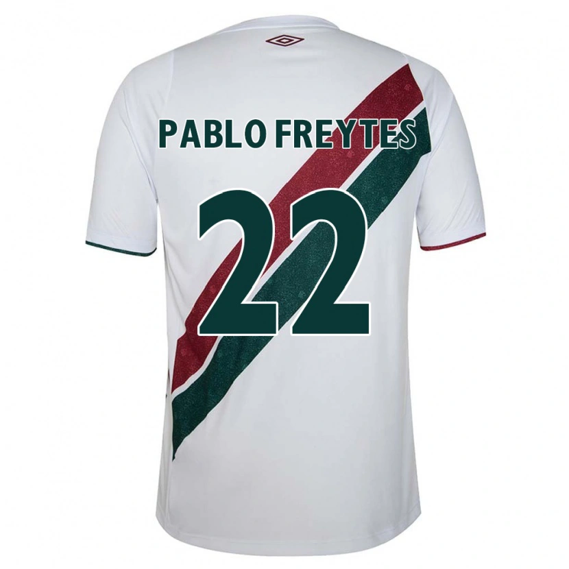 Danxen Enfant Maillot Juan Pablo Freytes #22 Vert Bordeaux Blanc Tenues Extérieur 2025/26 T-Shirt