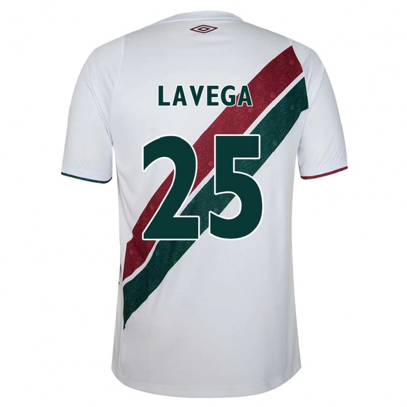 Danxen Enfant Maillot Joaquín Lavega #25 Vert Bordeaux Blanc Tenues Extérieur 2025/26 T-Shirt