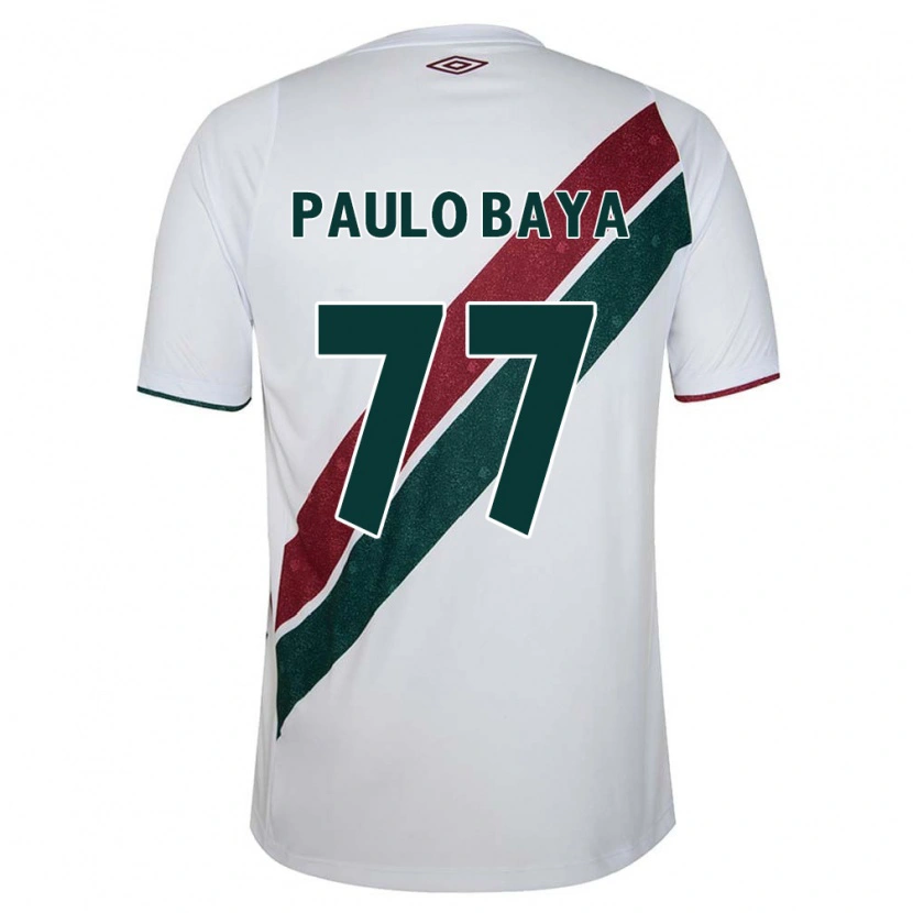 Danxen Enfant Maillot Paulo Baya #77 Vert Bordeaux Blanc Tenues Extérieur 2025/26 T-Shirt