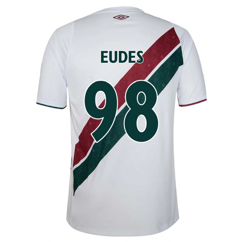 Danxen Enfant Maillot Vitor Eudes #98 Vert Bordeaux Blanc Tenues Extérieur 2025/26 T-Shirt