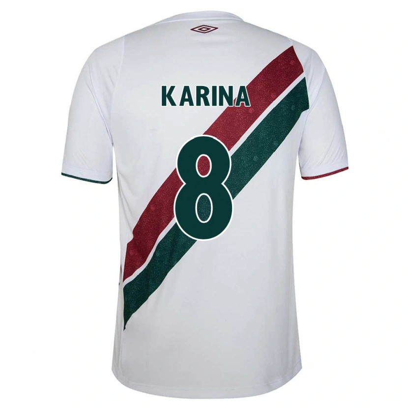 Danxen Enfant Maillot Karina #8 Vert Bordeaux Blanc Tenues Extérieur 2025/26 T-Shirt