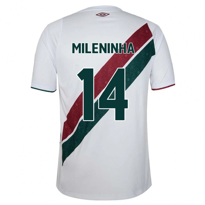 Danxen Enfant Maillot Mileninha #14 Vert Bordeaux Blanc Tenues Extérieur 2025/26 T-Shirt