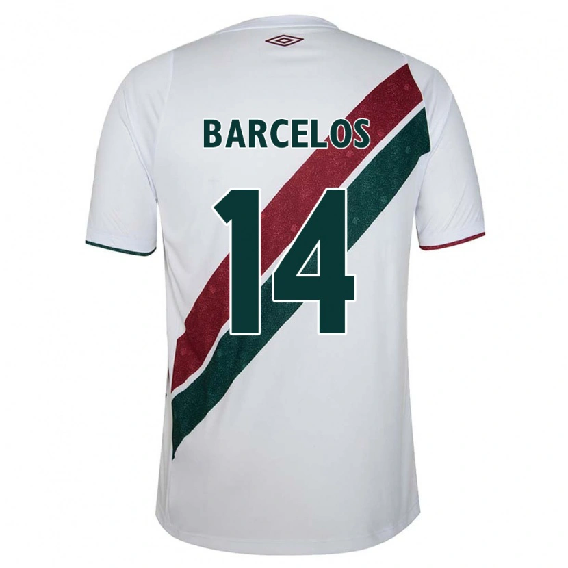 Danxen Enfant Maillot Danilo Barcelos #14 Vert Bordeaux Blanc Tenues Extérieur 2025/26 T-Shirt