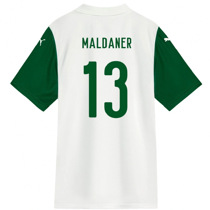 Danxen Enfant Maillot Pati Maldaner #13 Vert Blanc Tenues Extérieur 2025/26 T-Shirt