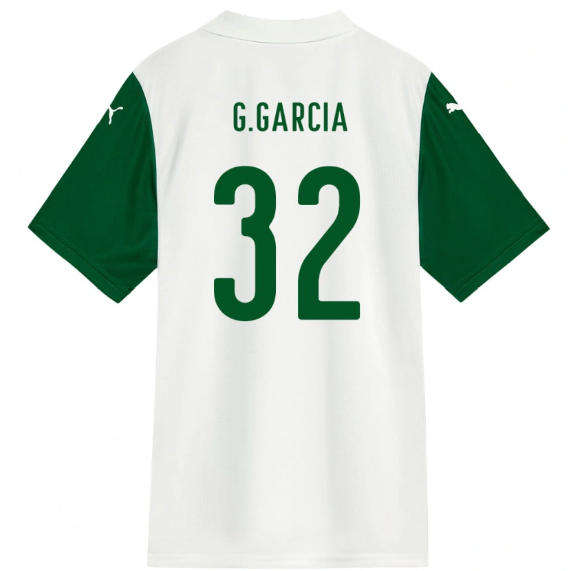 Danxen Enfant Maillot Gustavo Garcia #32 Vert Blanc Tenues Extérieur 2025/26 T-Shirt