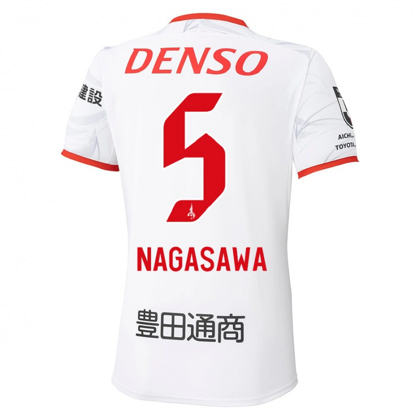 Danxen Enfant Maillot Kazuki Nagasawa #5 Rouge Jaune Tenues Extérieur 2025/26 T-Shirt