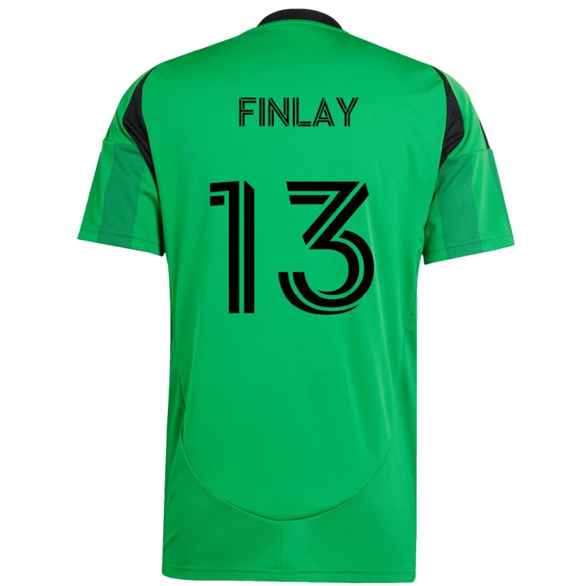 Danxen Homme Maillot Ethan Finlay #13 Blanc Vert Tenues Domicile 2025/26 T-Shirt