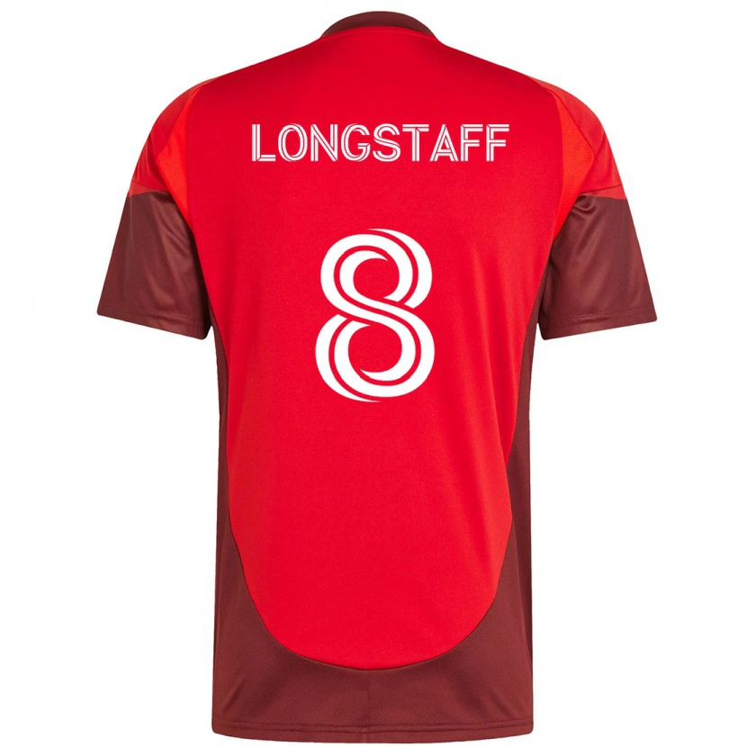 Danxen Homme Maillot Matty Longstaff #8 Blanc Rouge Tenues Domicile 2025/26 T-Shirt