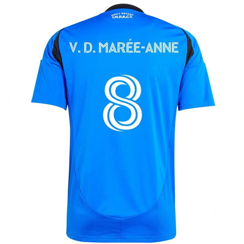 Danxen Homme Maillot Van Doesburg Marée-Anne #8 Bleu Ciel Bleu Foncé Tenues Domicile 2025/26 T-Shirt