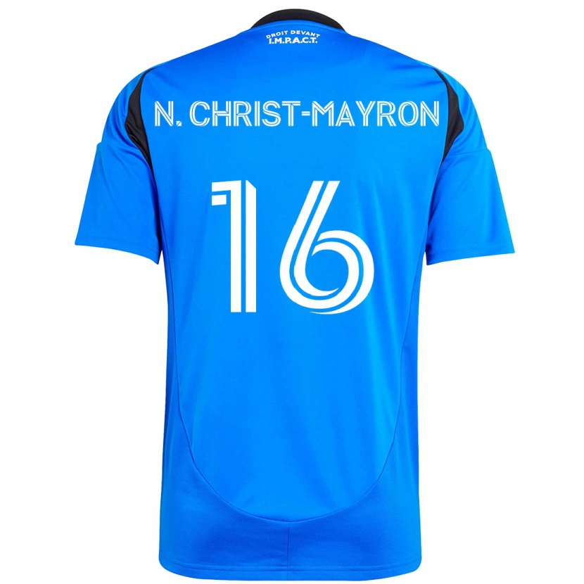 Danxen Homme Maillot Brou Aya N'ta Christ-Mayron #16 Bleu Ciel Bleu Foncé Tenues Domicile 2025/26 T-Shirt