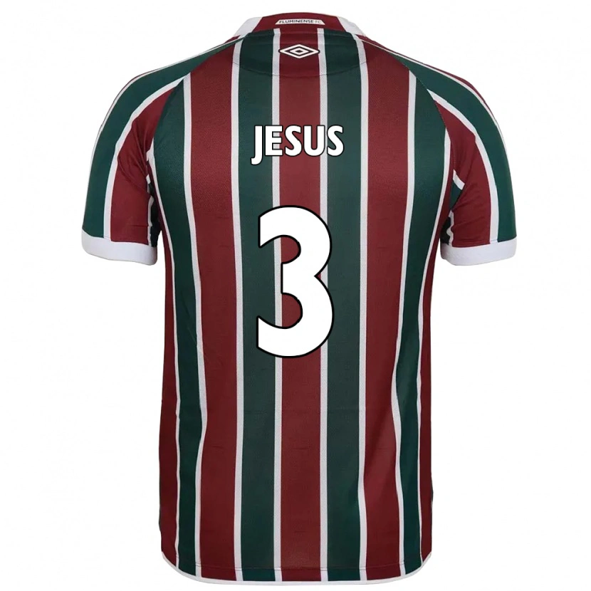 Danxen Homme Maillot Alexandre Jesus #3 Blanc Vert Bordeaux Tenues Domicile 2025/26 T-Shirt